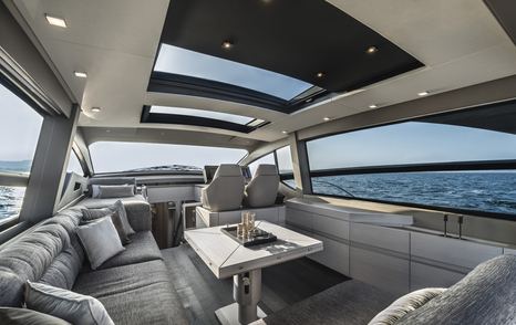 The 7X's salon has panoramic views and a sunroof