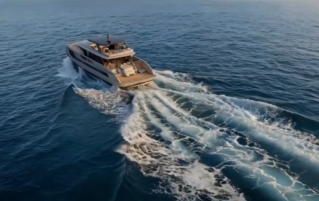 Sunreef Ultima 88 underway showing broad catamaran stance and low-profile superstructure
