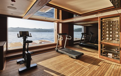 Benetti superyacht Dagger aft deck gym 
