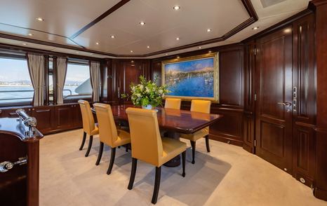 Benetti motor yacht Bunty main saloon dining area 