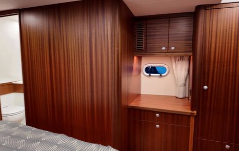 Elling E4 owner’s cabin storage lockers and dressing area