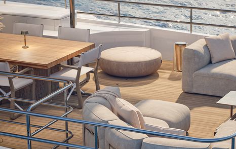 Moonen superyacht Lollipop sundeck lounge and dining area 