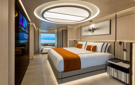 Rendering of Baglietto T52 superyacht cabin