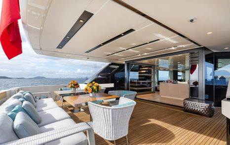 Superyacht aft deck with seating