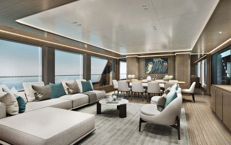 The main salon onboard the Atlante 35 Classic