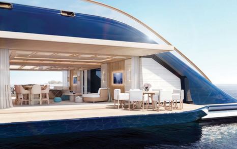 Beachclub onboard Breakthrough yacht