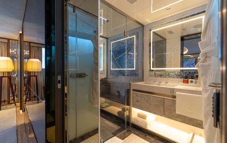 En suite with large sink unit onboard superyacht ETERNAL SPARK