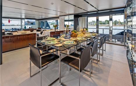Riva motor yacht Euro main saloon dining area 