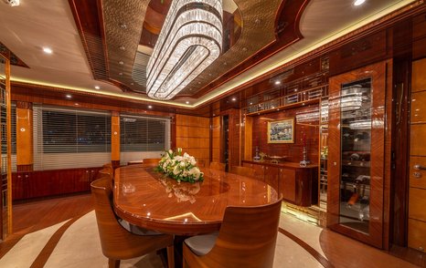 Bilgin superyacht Elada main saloon dining area 