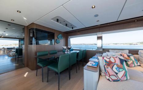 Motor yacht Dogu's dining area 