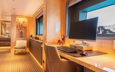 Sanlorenzo SD126 Motor Yacht Kia Ora master cabin office area