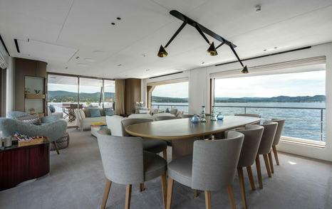 Azimut motor yacht St Jude saloon dining area 
