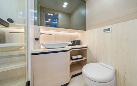 Manari 52 yacht day head with shower 