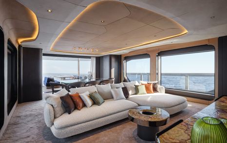 Maiora M30 motor yacht main saloon sofa 