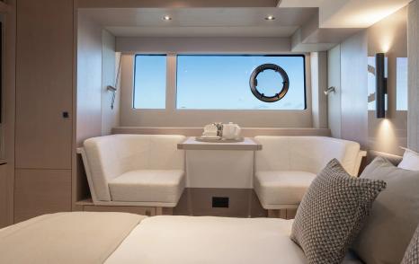 Sunseeker Manhattan 56 motor yacht owners cabin window seating