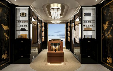 Superyacht master cabin walk in wardrobe