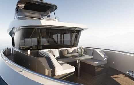 Rendering of 540 Adventure foredeck seating area