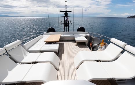 Pershing 108 superyacht Grace flybridge sunpads 