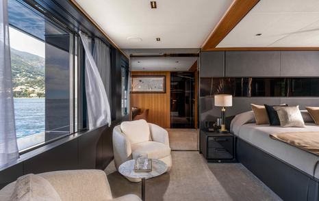Riva 54Metri Superyacht Sairu master cabin window seating 