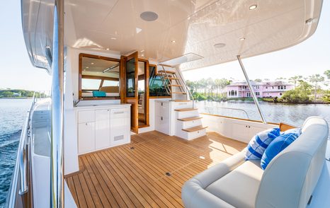 Outdoor deck area on Grand Banks 54