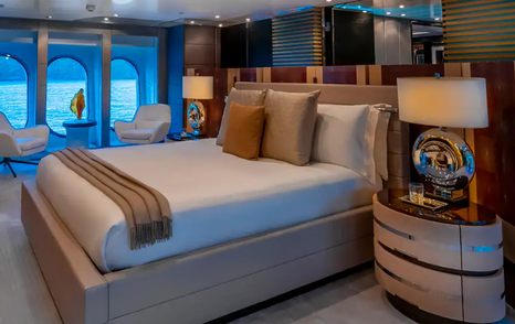 Abeking & Rasmussen superyacht Scott Free master cabin with windows 