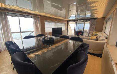  Motor Yacht Sunrise main saloon dining  area 