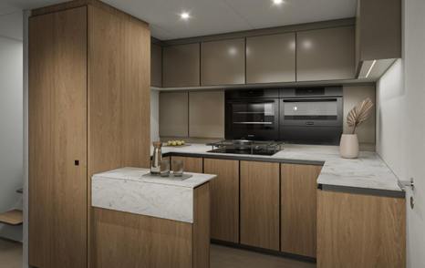 Rendering of Sunreef 88 Ultima catamaran galley