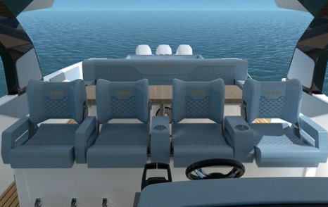 Rendering of Cruisers Yachts 45 VTR boat helm station 