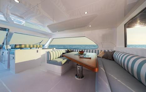 Horizon PC68A catamaran upper deck dining area 