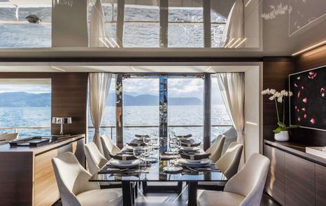 Motor Yacht Sokny interior formal dining area 