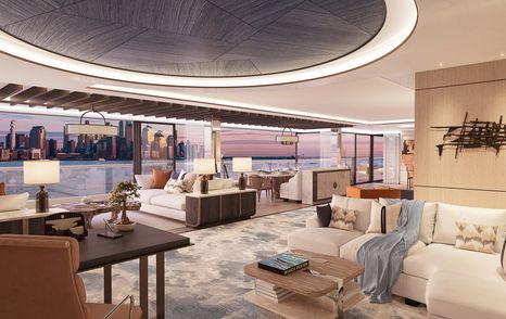 Rendering of Superyacht Somnio's lounging areas 