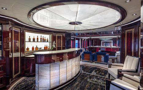 Feadship superyacht Rock.It bar with seating 