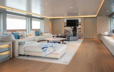 Sanlorenzo motor yacht Tolemai main saloon lounge area