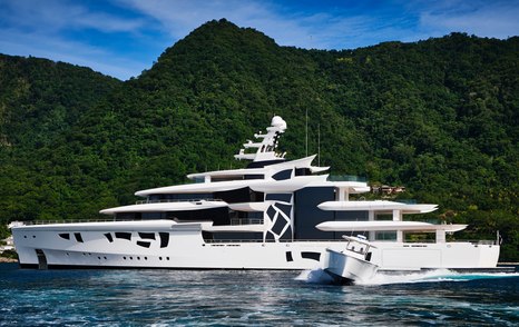 Superyacht Artefact under way 
