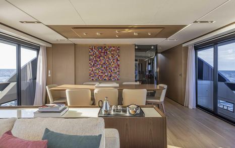 Superyacht Epic main saloon dining area