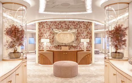 Superyacht Ahpo master cabin vanity area