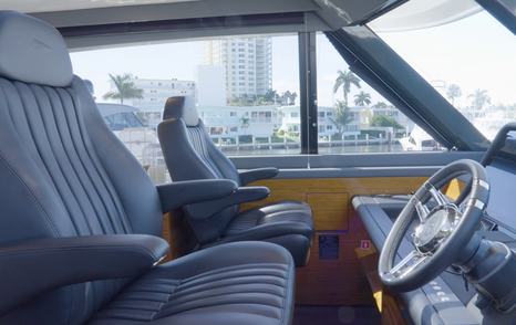Riviera-78-Motor-Yacht-Enclosed-Bridge-Deck-Review-helm-chairs
