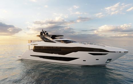 Sunseeker 100 Yacht motor yacht at anchor 