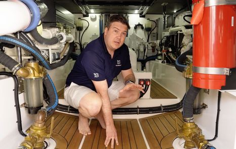 Grand-Banks-GB62-Flybridge-Review-engine-room-jack-haines