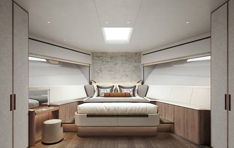 motor yacht CLB65 SUV guest cabin with large windows