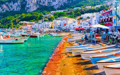 Boats at Marina Grande in Capri Island