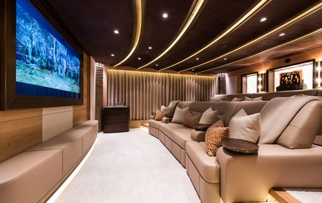 Superyacht Here Comes the Sun indoor cinema 