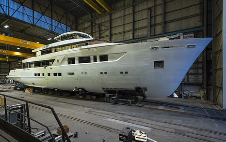 Superyacht Moon Sand in shed