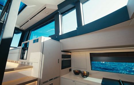 Pardo GT65 split-level galley with Dekton worktops