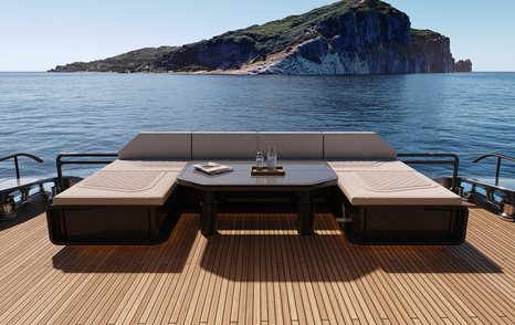 Brabus AB95 motor yacht aft seating
