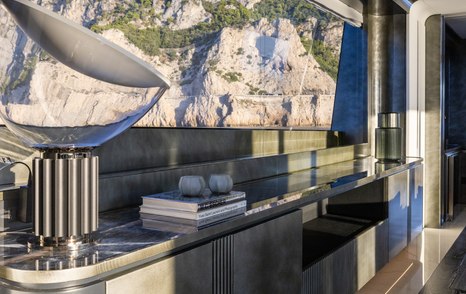 ISA yacht Fast Naan main saloon cabinetry 