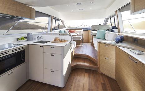 deck salon on a Princess F45 flybridge yacht