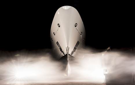 Close up image looking up at Oceanco Superyacht H bow.