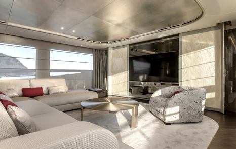 Light and airy interior of superyacht Adamas 6