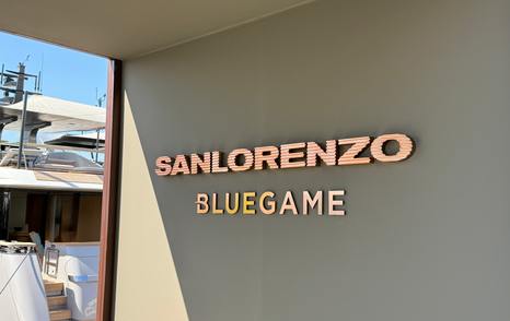 Sanlorenzo stand and logo at 2025 cannes yachting festival